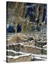 New Snow on Broken Walls of Tyuoni Ruin, Bandelier National Monument, New Mexico, USA-Scott T^ Smith-Stretched Canvas