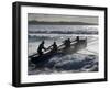 New South Wales, A Surfboat Crew Battles Through Waves at Cronulla Beach in Sydney, Australia-Andrew Watson-Framed Photographic Print