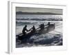 New South Wales, A Surfboat Crew Battles Through Waves at Cronulla Beach in Sydney, Australia-Andrew Watson-Framed Photographic Print