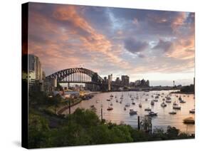 New South Wales, Lavendar Bay Toward the Habour Bridge and the Skyline of Central Sydney, Australia-Andrew Watson-Stretched Canvas