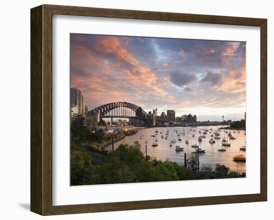 New South Wales, Lavendar Bay Toward the Habour Bridge and the Skyline of Central Sydney, Australia-Andrew Watson-Framed Photographic Print