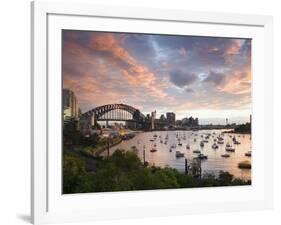 New South Wales, Lavendar Bay Toward the Habour Bridge and the Skyline of Central Sydney, Australia-Andrew Watson-Framed Photographic Print