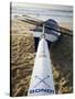 New South Wales, Sydney, A Surfboat Sits on Beach at Bondi in Sydney's Eastern Beaches, Australia-Andrew Watson-Stretched Canvas