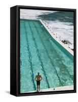 New South Wales, Sydney, Bondi Beach, Bondi Icebergs Swimming Club Pool, Australia-Walter Bibikow-Framed Stretched Canvas