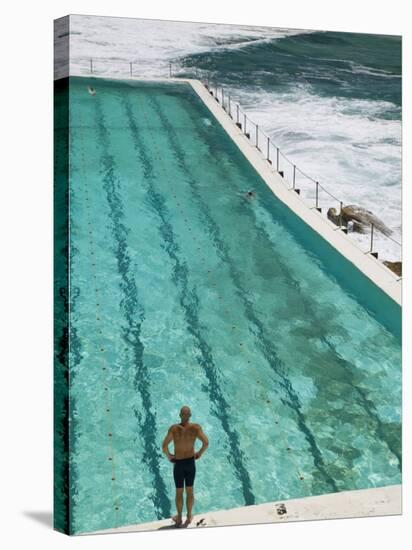 New South Wales, Sydney, Bondi Beach, Bondi Icebergs Swimming Club Pool, Australia-Walter Bibikow-Stretched Canvas