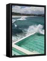 New South Wales, Sydney, Bondi Beach, Bondi Icebergs Swimming Club Pool, Australia-Walter Bibikow-Framed Stretched Canvas