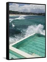 New South Wales, Sydney, Bondi Beach, Bondi Icebergs Swimming Club Pool, Australia-Walter Bibikow-Framed Stretched Canvas