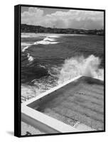 New South Wales, Sydney, Bondi Beach, Bondi Icebergs Swimming Club Pool, Australia-Walter Bibikow-Framed Stretched Canvas