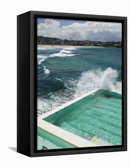 New South Wales, Sydney, Bondi Beach, Bondi Icebergs Swimming Club Pool, Australia-Walter Bibikow-Framed Stretched Canvas