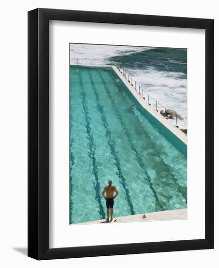 New South Wales, Sydney, Bondi Beach, Bondi Icebergs Swimming Club Pool, Australia-Walter Bibikow-Framed Premium Photographic Print