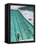 New South Wales, Sydney, Bondi Beach, Bondi Icebergs Swimming Club Pool, Australia-Walter Bibikow-Framed Stretched Canvas