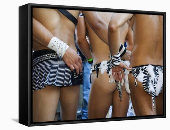 New South Wales, Sydney, Racy Outfits and Good Looking Bodies at the Annual Sydney Gay and Lesbian -Andrew Watson-Framed Stretched Canvas