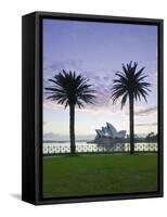 New South Wales, Sydney, Sydney Opera House Through Palms, Australia-Walter Bibikow-Framed Stretched Canvas