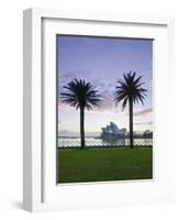 New South Wales, Sydney, Sydney Opera House Through Palms, Australia-Walter Bibikow-Framed Photographic Print