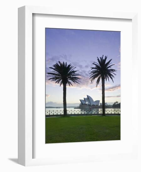 New South Wales, Sydney, Sydney Opera House Through Palms, Australia-Walter Bibikow-Framed Photographic Print
