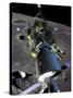 New Spaceship to the Moon, the Crew Goes into Lunar Orbit-Stocktrek Images-Stretched Canvas