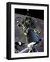 New Spaceship to the Moon, the Crew Goes into Lunar Orbit-Stocktrek Images-Framed Photographic Print