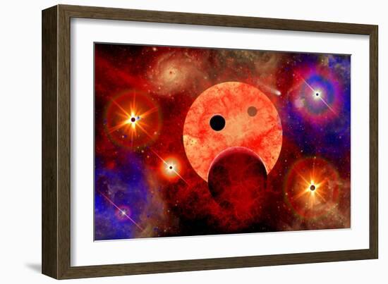 New Star Formation in a Vast Gaseous Nebula-null-Framed Art Print