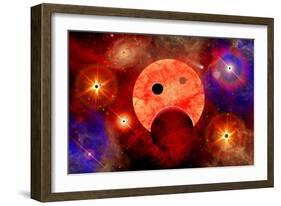 New Star Formation in a Vast Gaseous Nebula-null-Framed Art Print