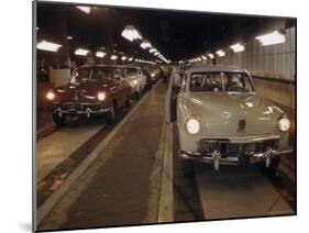 New Studebakers Coming Off the Assembly Line in South Bend, Indiana. 1946-Bernard Hoffman-Mounted Photographic Print