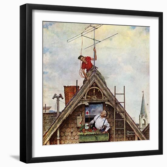 "New T.V. Set", November 5,1949-Norman Rockwell-Framed Giclee Print