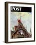 "New T.V. Set" Saturday Evening Post Cover, November 5,1949-Norman Rockwell-Framed Giclee Print