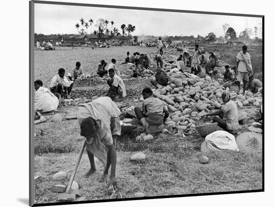 New Taxi-Strip Foundations are Laid by Natives of Assam Valley, Doubling China-India Air Traffic-William Vandivert-Mounted Photographic Print