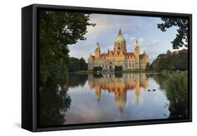 New Town Hall, Maschteich, Machpark, Hanover, Lower Saxony, Germany-Rainer Mirau-Framed Stretched Canvas