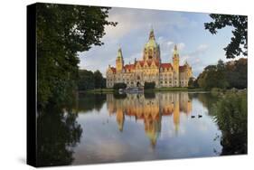 New Town Hall, Maschteich, Machpark, Hanover, Lower Saxony, Germany-Rainer Mirau-Stretched Canvas