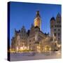 New Town Hall (Neues Rathaus) at dusk, Leipzig, Saxony, Germany-Ian Trower-Stretched Canvas