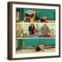 "New Toy Train", December 19, 1953-Richard Sargent-Framed Giclee Print