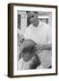 New U.S. Army draft recruit getting his hair cut by a barber, May 15 1967-Warren K. Leffler-Framed Photographic Print