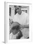 New U.S. Army draft recruit getting his hair cut by a barber, May 15 1967-Warren K. Leffler-Framed Photographic Print