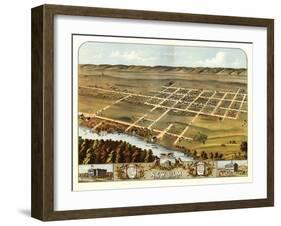 New Ulm, Minnesota - Panoramic Map-Lantern Press-Framed Art Print