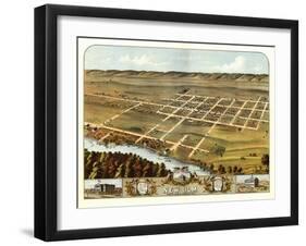 New Ulm, Minnesota - Panoramic Map-Lantern Press-Framed Art Print