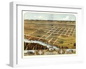 New Ulm, Minnesota - Panoramic Map-Lantern Press-Framed Art Print