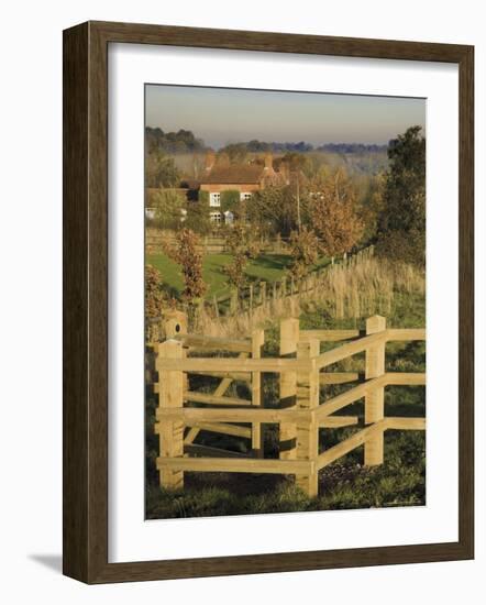 New Wooden Kissing Gate, Heart of England Way Footpath, Tanworth in Arden, Warwickshire, England-David Hughes-Framed Photographic Print