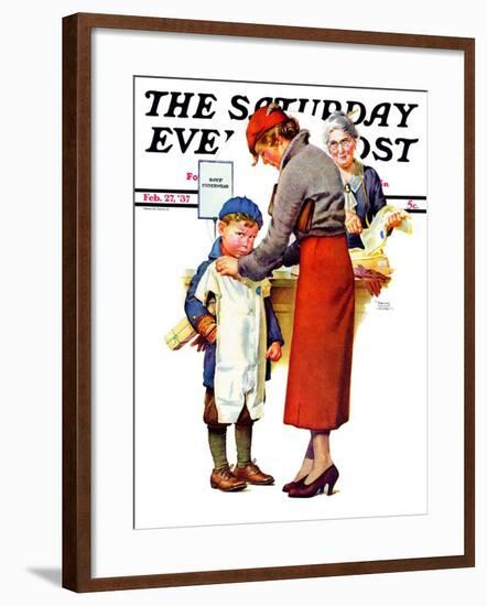 "New Woolies," Saturday Evening Post Cover, February 27, 1937-Frances Tipton Hunter-Framed Giclee Print