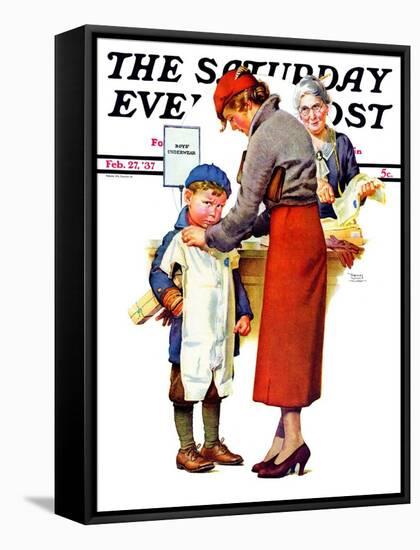 "New Woolies," Saturday Evening Post Cover, February 27, 1937-Frances Tipton Hunter-Framed Stretched Canvas