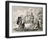 New World Discovery by Christopher Columbus. Created by Colin, Published on Magasin Pittoresque, Pa-marzolino-Framed Photographic Print