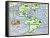 New World Geography According to a Mapmaker of 1540-null-Framed Stretched Canvas