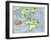 New World Geography According to a Mapmaker of 1540-null-Framed Giclee Print