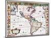 New World Map, 1616-John Speed-Mounted Giclee Print