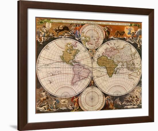 New World Map, 17th Century-Nicholas Visscher-Framed Art Print