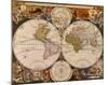 New World Map, 17th Century-Nicholas Visscher-Mounted Art Print