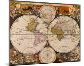 New World Map, 17th Century-Nicholas Visscher-Mounted Art Print