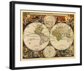 New World Map, 17th Century-Nicholas Visscher-Framed Giclee Print