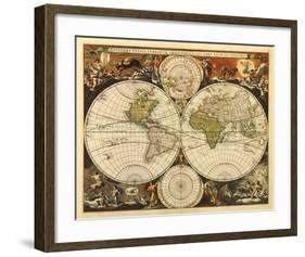 New World Map, 17th Century-Nicholas Visscher-Framed Giclee Print