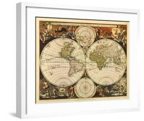 New World Map, 17th Century-Nicholas Visscher-Framed Giclee Print