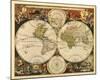 New World Map, 17th Century-Nicholas Visscher-Mounted Giclee Print